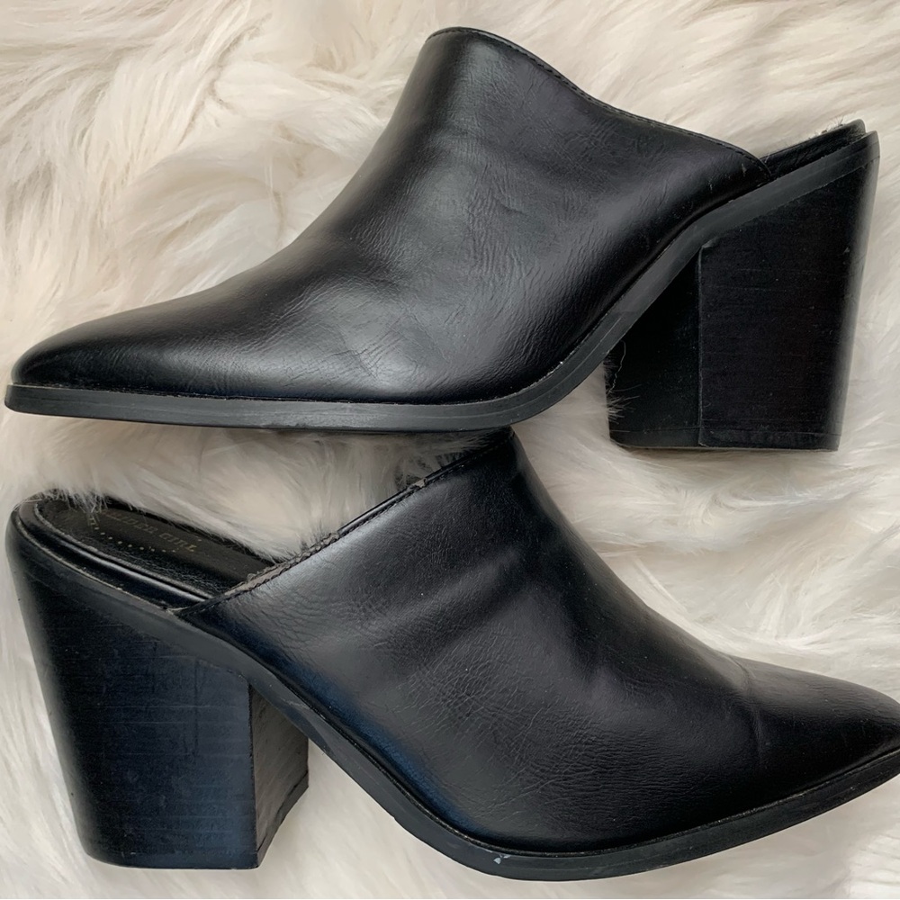 Chic Black Leather Mules by Arider Girl